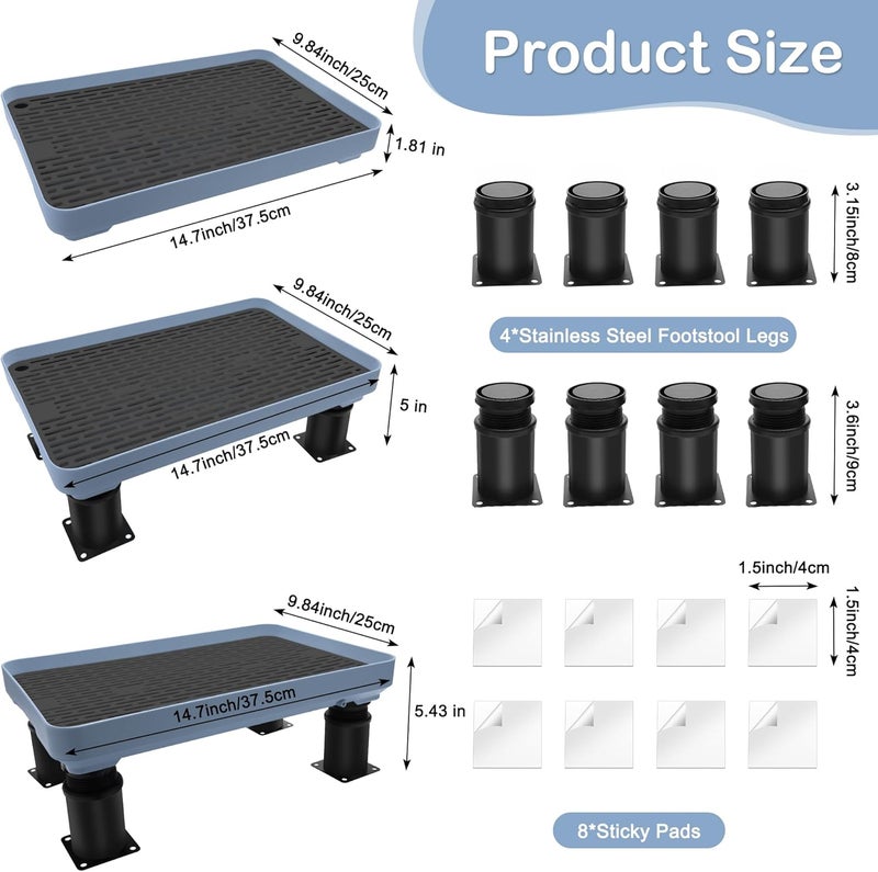 Catcan Adjustable Cat Litter Box Ramp, Detachable Elevated Cat Litter Box Step, Double Layered Stable Trapper with Filter Function Suit for Small & Elderly Cats(14.7”x10”x2”) - Image 2